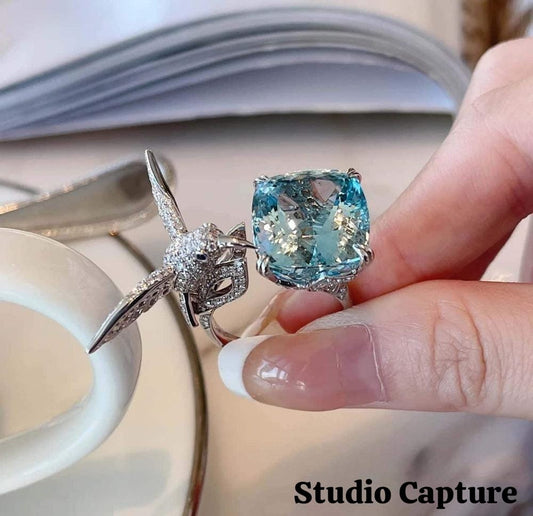 Aqua Zirconia Ring