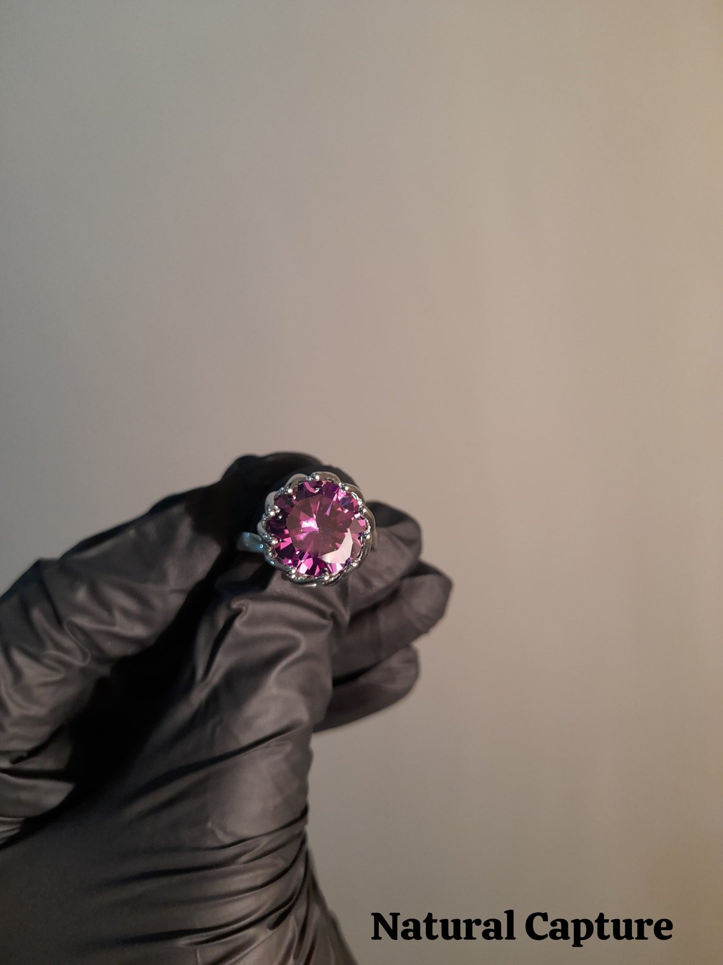 Amethyst Solitaire Zirconia Ring