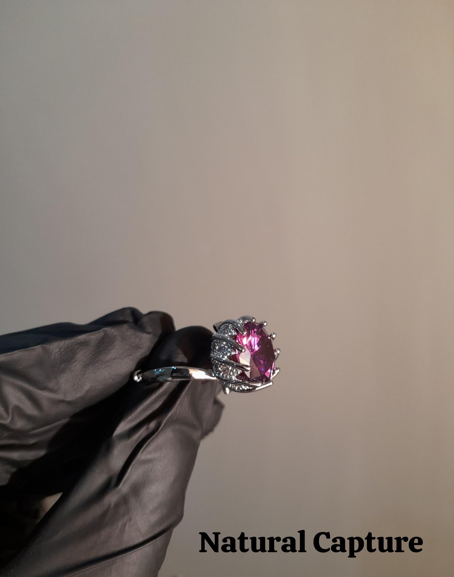 Amethyst Solitaire Zirconia Ring